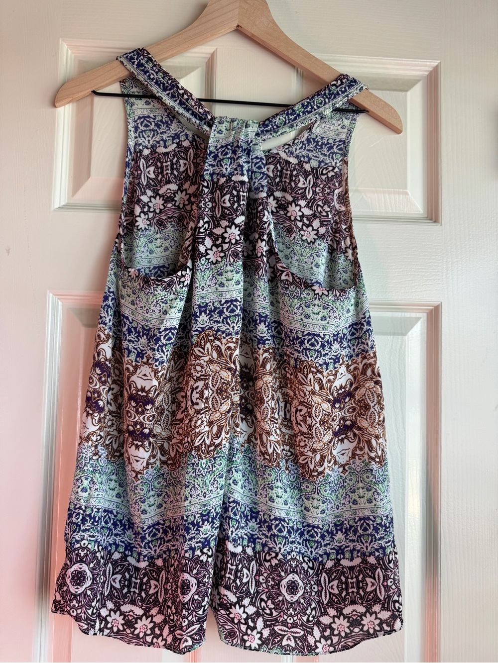 Artisan Ny Purple and Brown Boho Print Sleeveless Top - Picture 3 of 3